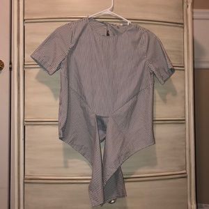 Tie striped crop top